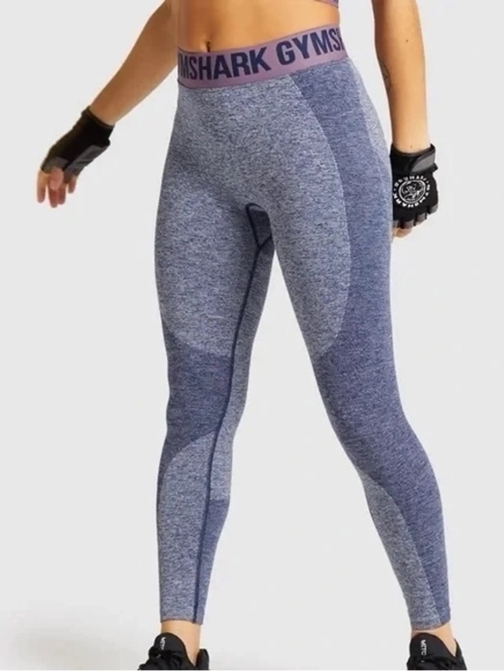 Gymshark flex blue purple elastic waistband yoga leggings size small